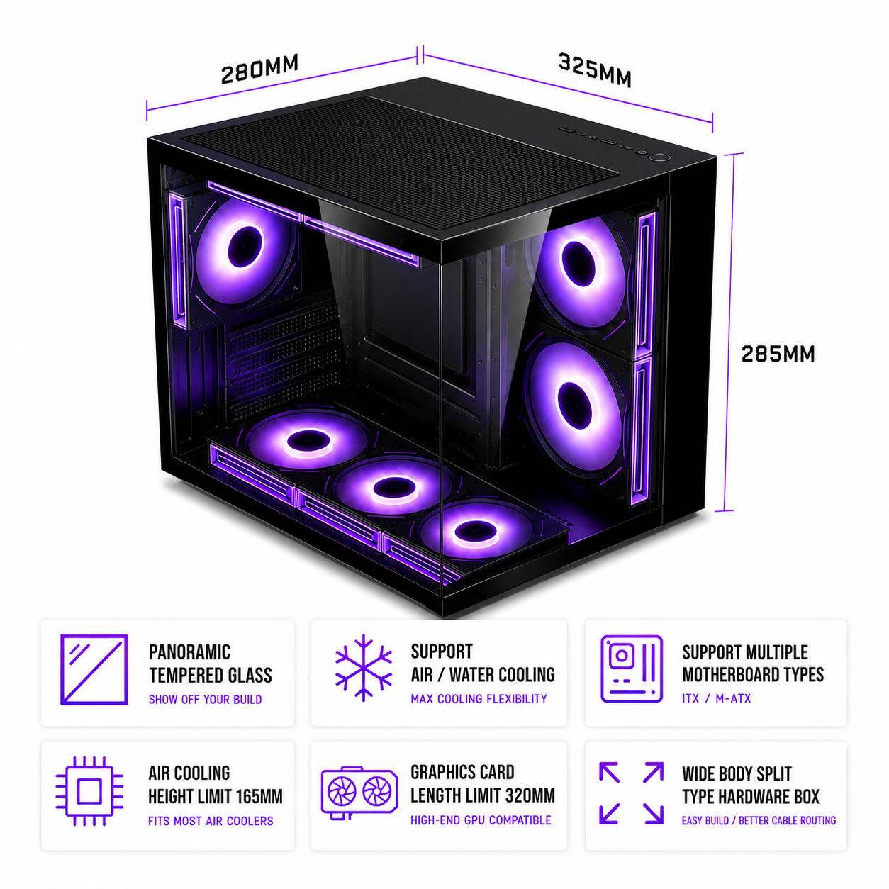 LOVINGCOOL MATX ARGB GAMING PC CASE