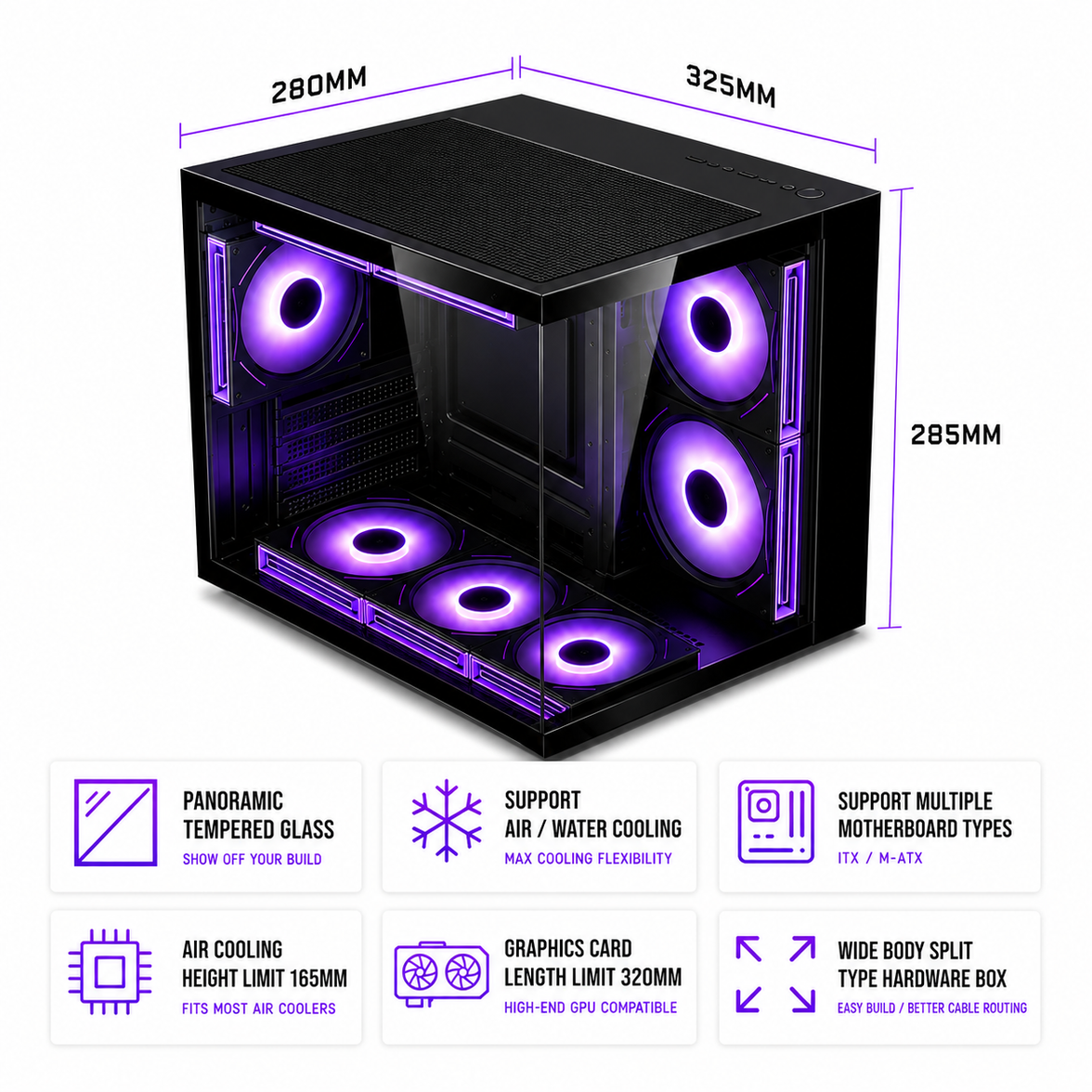 LOVINGCOOL MATX ARGB GAMING PC CASE