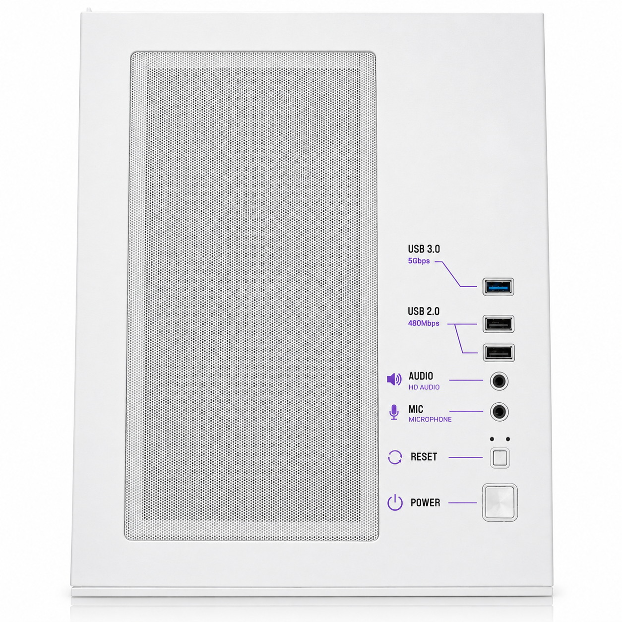 CUBEX MATX ARGB GAMING PC CASE - WHITE