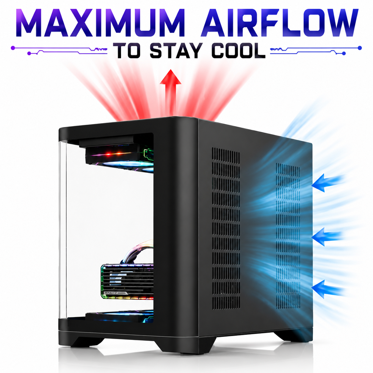AXION Mid-Tower MATX Gaming PC Case