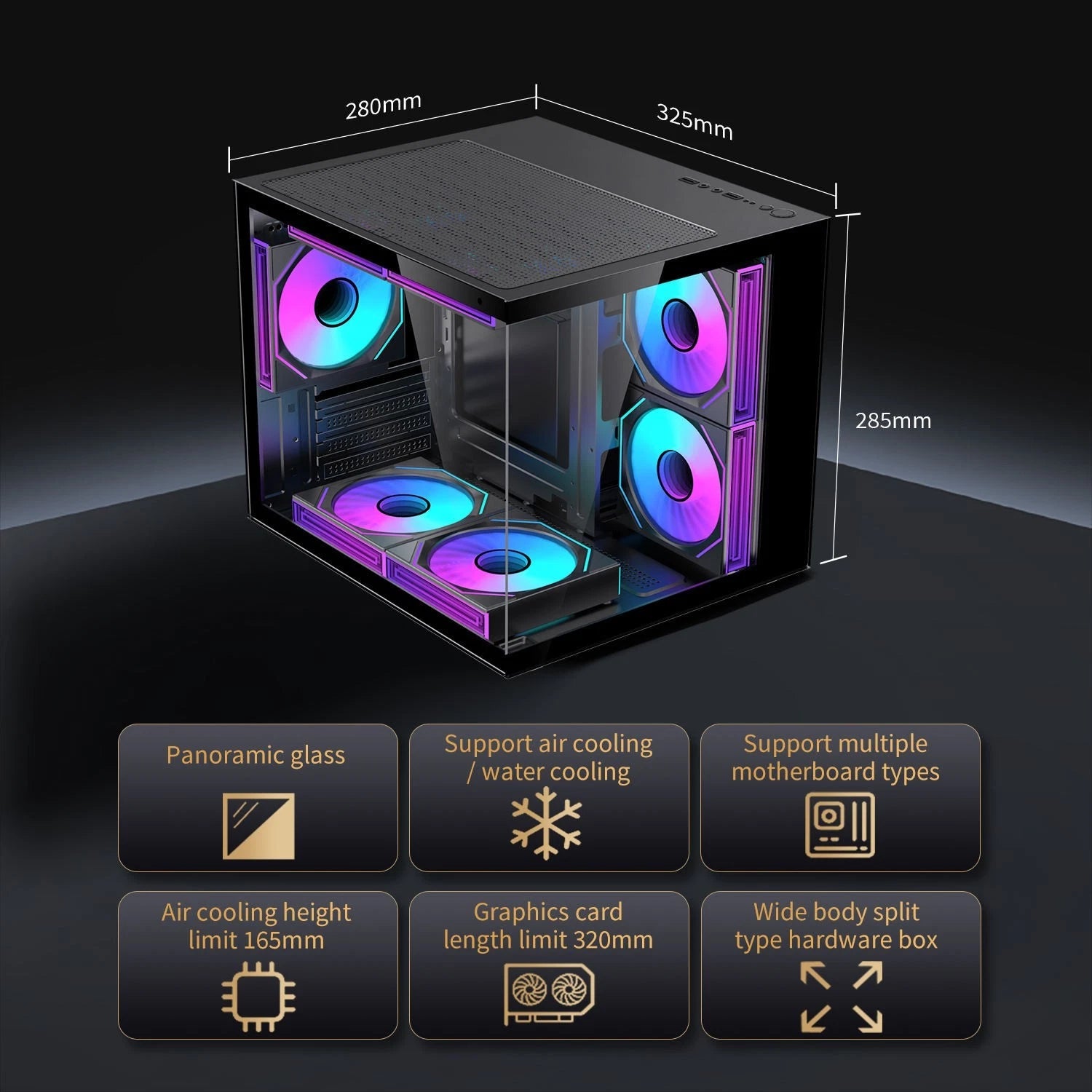 LOVINGCOOL MATX ARGB GAMING PC CASE