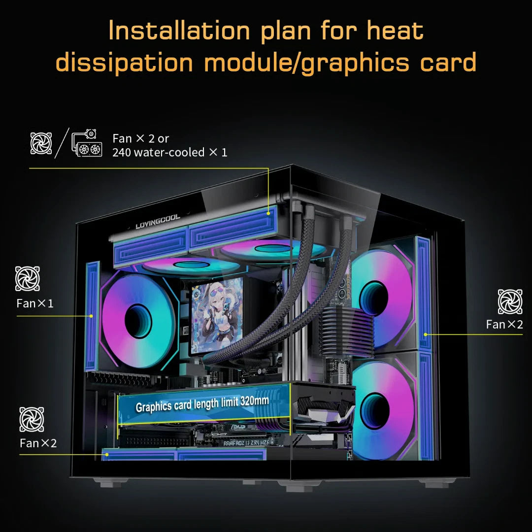 LOVINGCOOL MATX ARGB GAMING PC CASE